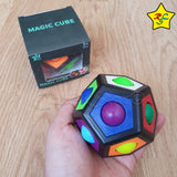 Puzzle Rainbow Dodecaedro Negro Pepas Rompecabeza Antiestrés