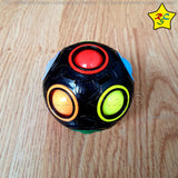 Puzzle Rainbow Spinner Fidget Negra Colores Pepas Ball