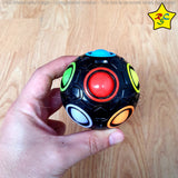 Puzzle Rainbow Spinner Fidget Negra Colores Pepas Ball