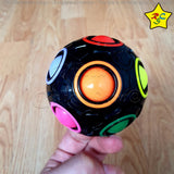 Puzzle Rainbow Spinner Fidget Negra Colores Pepas Ball
