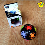 Puzzle Rainbow Spinner Fidget Negra Colores Pepas Ball