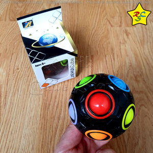 Puzzle Rainbow Spinner Fidget Negra Colores Pepas Ball