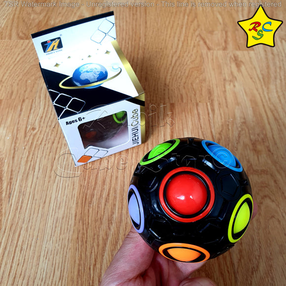 Puzzle Rainbow Spinner Fidget Negra Colores Pepas Ball