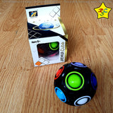 Puzzle Rainbow Spinner Fidget Negra Colores Pepas Ball