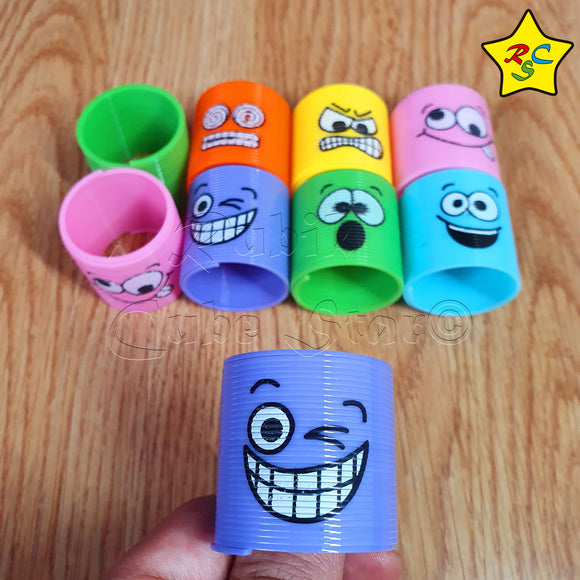 Resorte Espiral Magico Mini Colores Caras Anti Estres X12