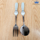Set Cubiertos Cuchara Tenedor Conejo Acero + Estuche