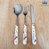 Set Cubiertos X3 Acero Frutas Cuchara Cuchillo Tenedor Lujo