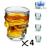 Set X2 Vasos Calavera 500 Ml + 4 Copas Shot Vidrio Promocion