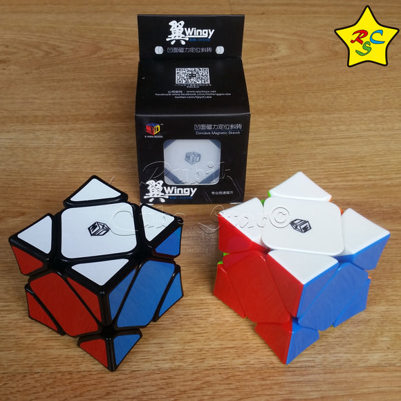 Cubo Skewb Xman Wingy Qiyi Concave Magnetico - Negro - Stickerless