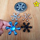 Spinner Metalico 6 Puntas Gotas Buen Giro Brillante Colores