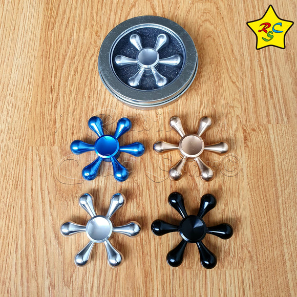 Spinner Metalico 6 Puntas Gotas Buen Giro Brillante Colores