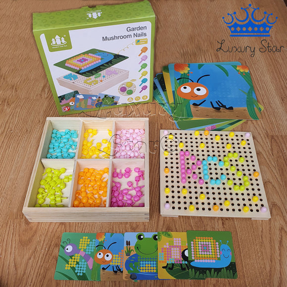 Tablero Didactico Crea Figuras Pines Hama Beads + Tarjetas