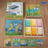 Tablero Didactico Crea Figuras Pines Hama Beads + Tarjetas