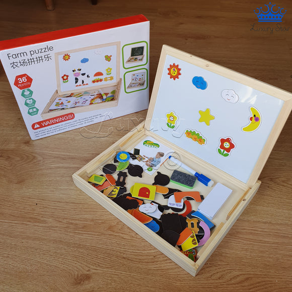 Pizarra Tablero Acrílico Magnetico Tiza Doble Cara +Figuras