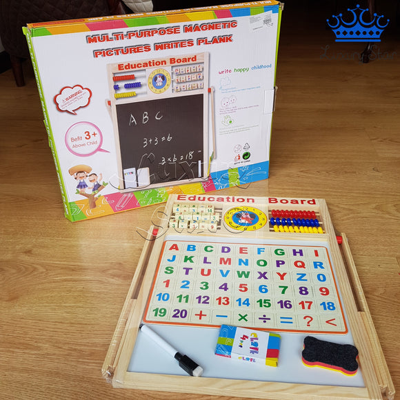 Tablero Acrílico Magnetico Tiza Doble Cara Abaco Didactico