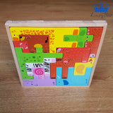 Tangram Figuras Animales Puzzle Bloques Rompecabezas Colores
