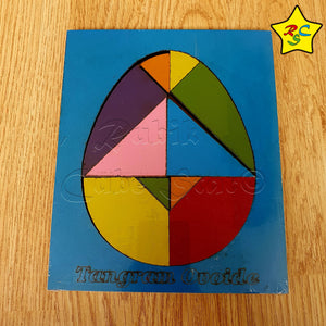 Tangram Ovoide Madera Puzzle Huevo Colores Juego Mental