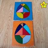 Tangram Ovoide Madera Puzzle Huevo Colores Juego Mental