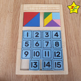 Puzzle Numerico + Tangram Gigante 21 Bloques Madera 28cm