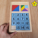 Puzzle Numerico + Tangram Gigante 21 Bloques Madera 28cm