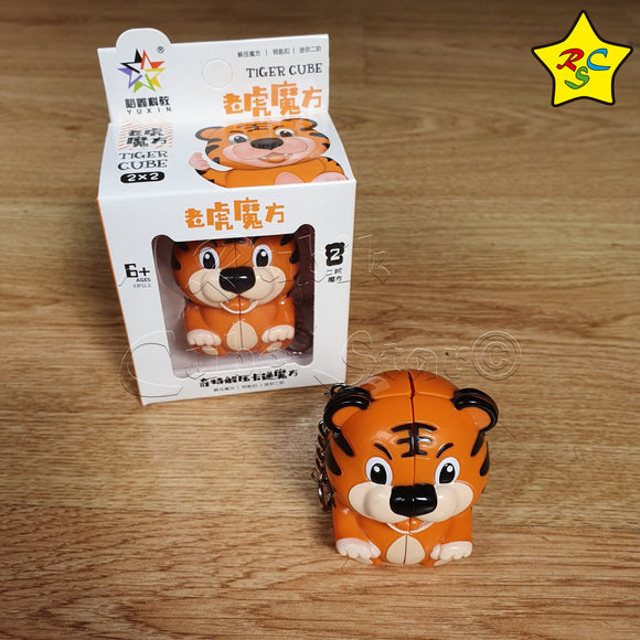 Cubo Tigre Mini 2x2 Llavero Animal Yuxin Cube