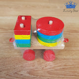 Tren Madera Grande Jumbo Formas Didactico Infantil 40 Cm