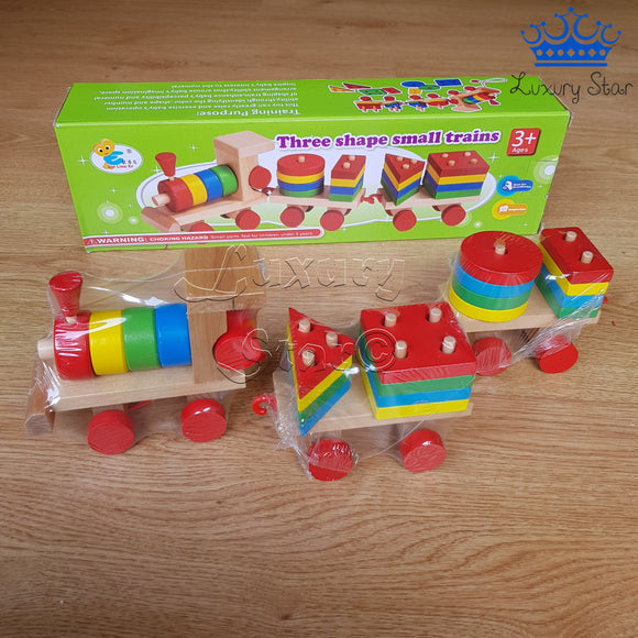 Tren Madera Grande Jumbo Formas Didactico Infantil 40 Cm