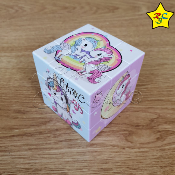 Cubo 3x3 Unicornio Pony Magico Little Cute Stickerles