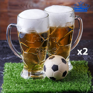 Vasos Mundial Futbol X2 Cervecero Vidrio 420ml Bebidas