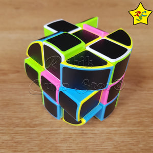 Cilindro 3x3 Carbono Cubo Candy Pegatinas Negro Mate