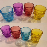 Copa Calavera Colores Vidrio Fiesta Skull Exclusiva Shot X4