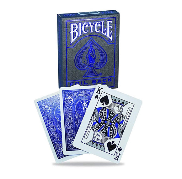 Cartas Bicycle Foil Back Cobalt Crimson Lamina Metalica Original