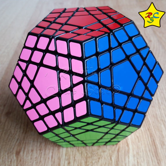 Cubo Gigaminx Shengshou Megaminx 5x5 Dodecaedro - Negro