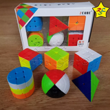 Kit Llaveros Cubo Esfera Piramide Mini Zcube 35mm -set X6