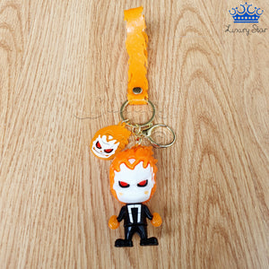 Llavero Ghost Rider Naranja Azul Fantasma Vengador Detalle