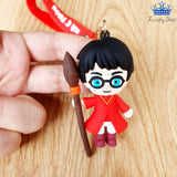 Llavero Harry Potter Negro Rojo Varita Escoba Nimbus Detalle