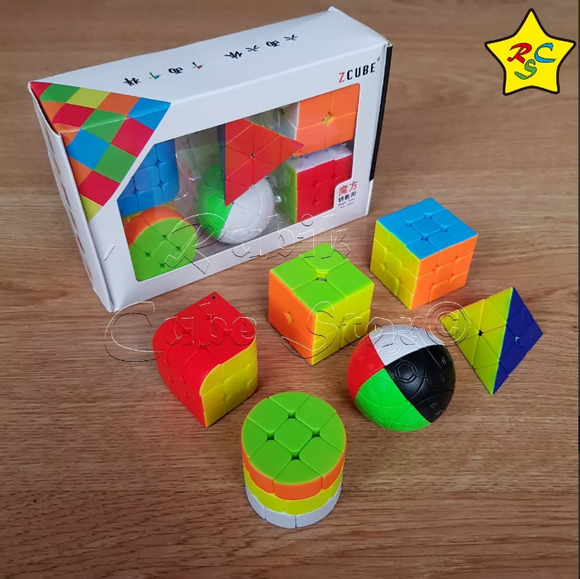 Kit Llaveros Cubo Esfera Piramide Mini Zcube 35mm -set X6