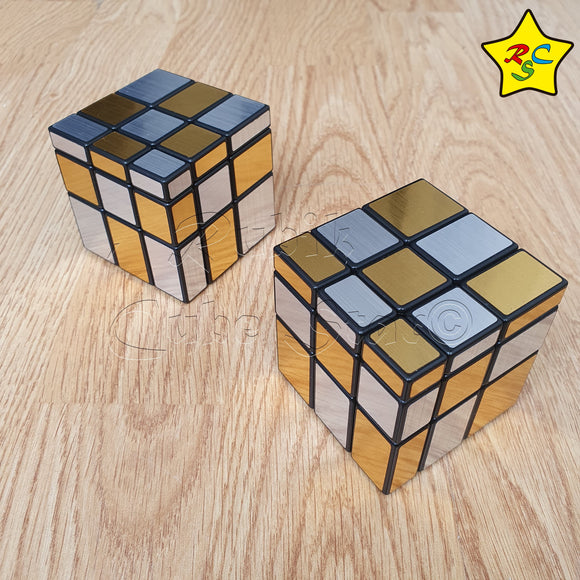 Cubo Mirror 3x3 Bicolor Mod Rcs Dorado Plateado Espejo