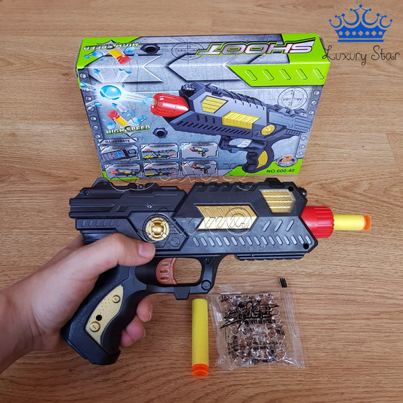 Pistola Didactica 2x1 Dardos Y Bolas Hidro Gel - Revolver