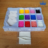 Plantilla Armar Figuras Plancha Hama Beads 12 Color Papel Molde