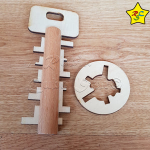 Llave Madera puzzle Bloqueo Reto Mental Destreza Rompecabeza