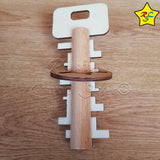 Llave Madera puzzle Bloqueo Reto Mental Destreza Rompecabeza
