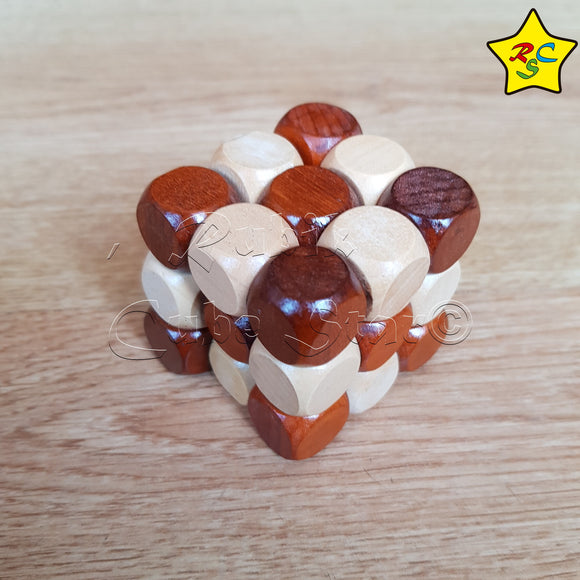 Cubo Culebra Cadena Madera Snake Serpiente Reto Mental Destreza Puzzle
