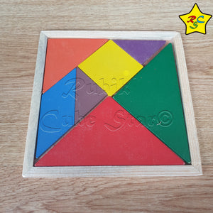 Tangram Madera Cuadrado Sencillo Puzzle Arma Figuras 7 pieza