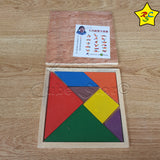 Tangram Madera Cuadrado Sencillo Puzzle Arma Figuras 7 pieza