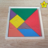 Tangram Madera Cuadrado Sencillo Puzzle Arma Figuras 7 pieza