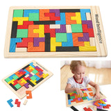 Tangram Madera Didactico Puzzle Armar Figuras Tetris Logica