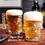 Set X2 Vasos Calavera 500 Ml + 4 Copas Shot Vidrio Promocion