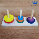 Torre Hanoi 8 Niveles Madera Colorido Puzzle Logica Mental