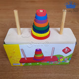 Torre Hanoi 8 Niveles Madera Colorido Puzzle Logica Mental